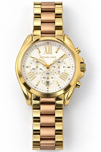 Michael Kors Bradshaw MK6359 Two-Tone Gold Rose Gold Chronograph Watch Unworn