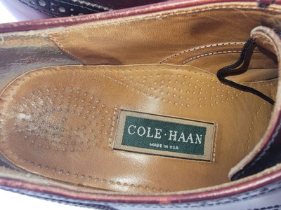 Vintage Cole Haan Full Wingtip Brogues Burgundy Leather Size  display picture 1