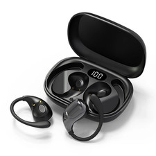 Bluetooth 5.4 Ear Hook Headphones: HiFi Stereo Sport Earbuds with LED Display