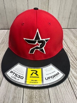 Richardson PTS30 Lite Baseball Cap Hat Flexifit S/M Red Black Uform Visor