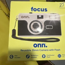 Onn Focus Reusable 35mm Camera w/Flash Film Battery Included - Black New 201