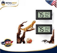 2Pcs Rectangle Reptile Thermometer  Humidity Gauge For Lizard Gecko Snake Tank