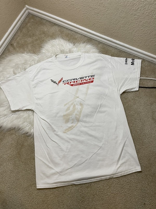 Corvette Racing 20 Years White T Shirt Size XL Rolex 24 Daytona IMSA Promo