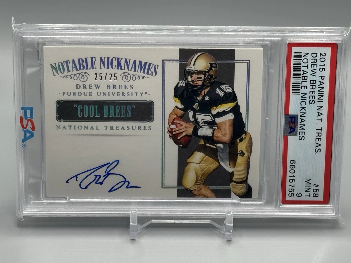 Panini Drew Brees Autographed Football Sports Trading Cards for