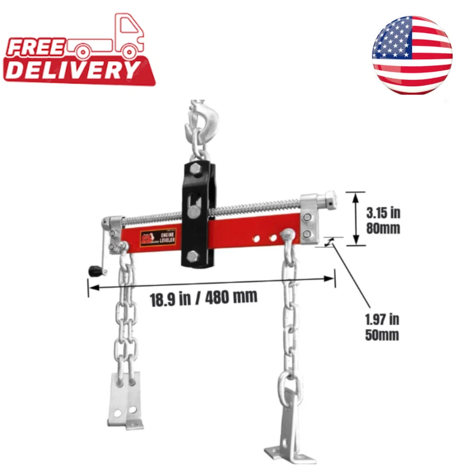 Heavy Duty Engine Hoist Leveler Cherry Picker Shop Crane Load Lift Tool 1500 Lbs Foto 2 de 4
