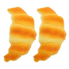 2 Pcs Artificial Bread Loaf for Display Croissant Themed Decor Food Props