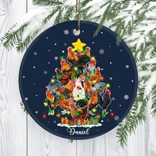Chicken Christmas Tree 2025  Ornament, Merry Chickmas Chicken, Xmas Chicken L...
