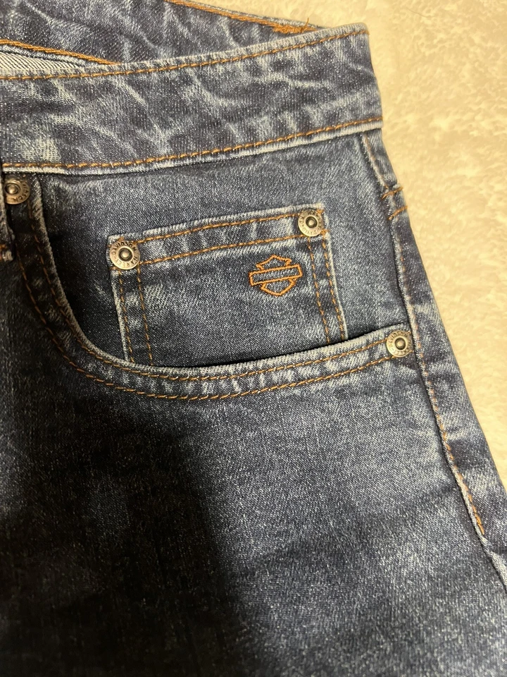 Harley Davidson Womens Bootcut Denim Jeans Pants 99010-05VW Size 16 Reg - Imagem 4 de 4