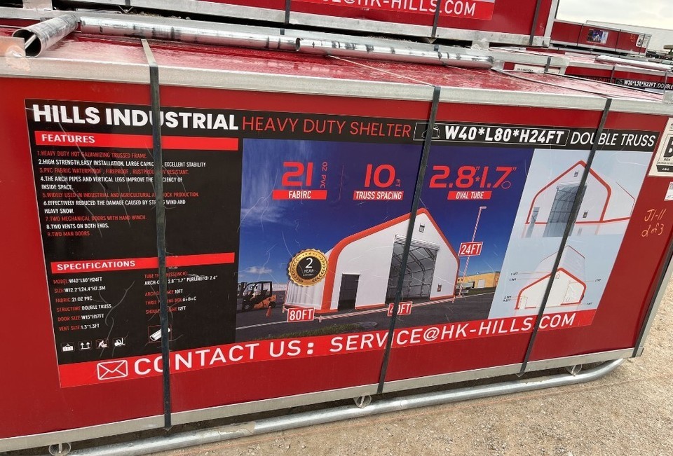 PRESELLING NOW 40x80x24 DUAL TRUSS *21oz PVC* Storage Building Shelter