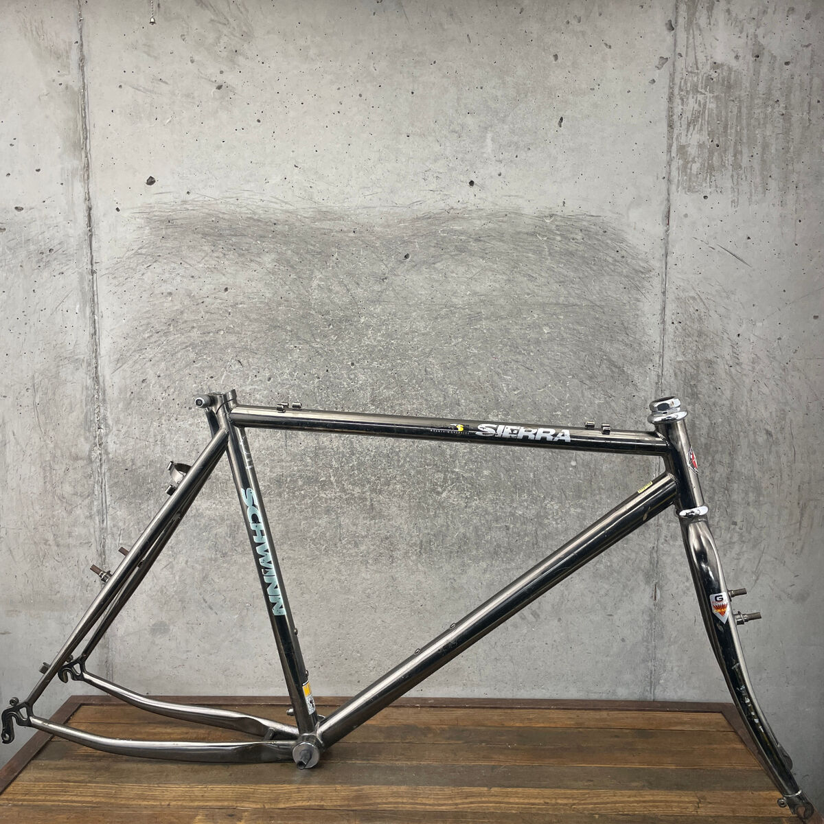 Vintage Schwinn Sierra Frame Set 20.5 in Black Chrome 4130 Vintage Schwinn Sierra Frame Set 20.5 in Black Chrome 4130