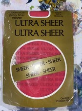 Vintage fuchsia panty hose sandalfoot ultra sheer queen size A 165-235 lb Mod 60