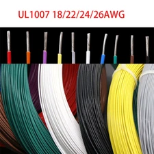 UL1007 18/22/24/26AWG Tinned Copper multiple colors Cable PVC Electronic Wire