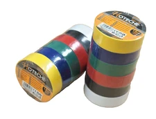Lot of (12) Rolls 33 FT 5/8" PVC 6 Colored Insulated Electrical Tape UL