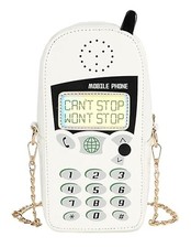 Women Cute Digital Mobile Phone Shaped Shoulder Bag Funny Crossbody Bag-White