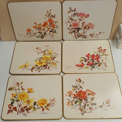 Jason Roses by Joyce Blake Placemats Set of 6 Luncheon Mats MIB FP3 Multicolour
