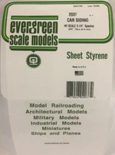 Evergreen Scale Models 2037 Styrene CAR SIDING, .037" Groove Spacing .020" thick