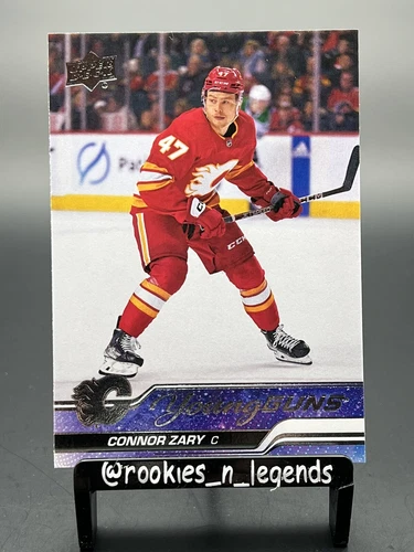 CONNOR ZARY 2023-24 Upper Deck Series 2 🔥YOUNG GUNS🔥 RC #496 Flames Rookie