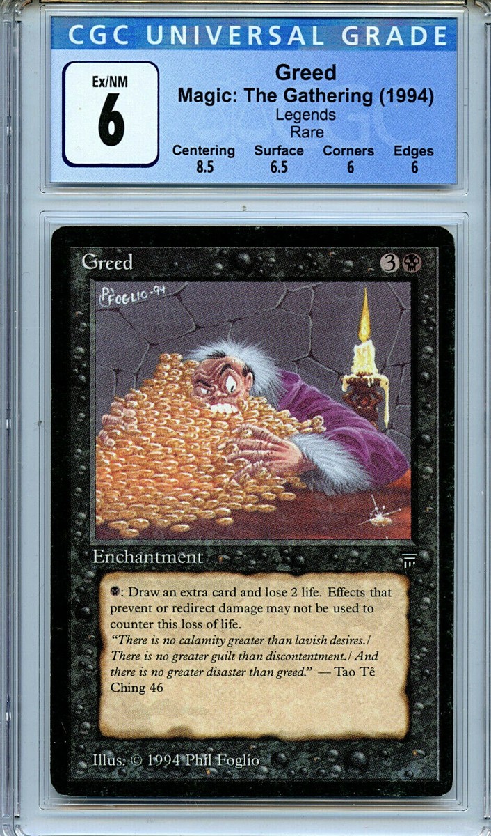 MTG Legends Greed CGC 6 Magic Card WOTC 5104 | eBay