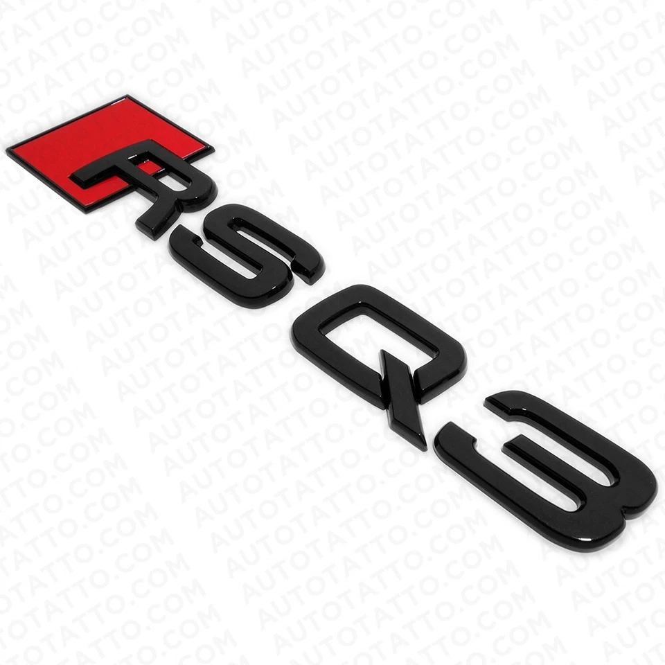 Audi RS Q3 Gloss Black Rear Letter Liftgate Nameplate Trunk Emblem Badge Sport - Imagem 3 de 4