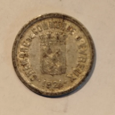 Pièce de 10 centimes 1921 Evreux - Photo 1/3