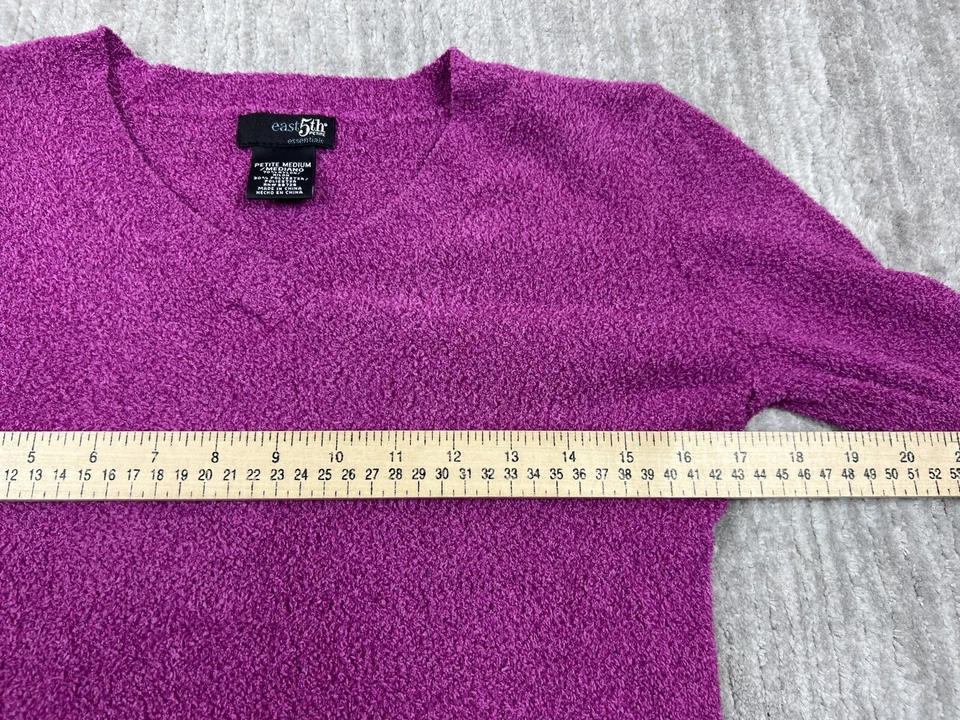 Suéter East 5th Mujer Rosa Cuello en V Manga Larga Fuscia Foto 4 de 4