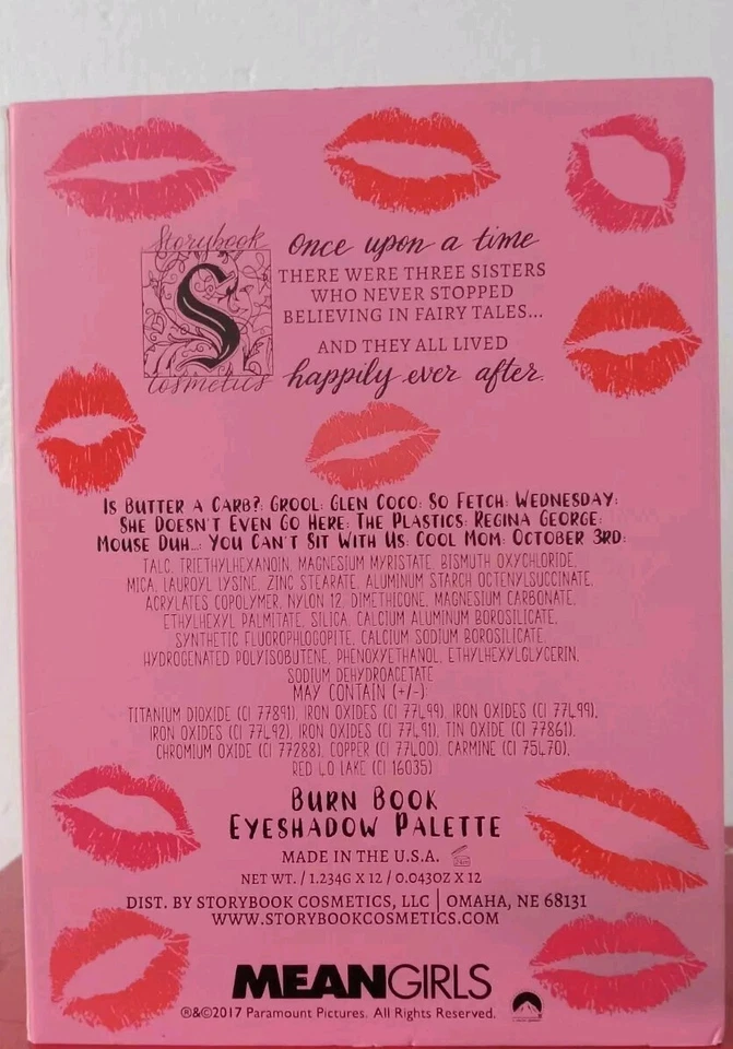 Storybook Cosmetics Mean Girls Burn Book Eye Shadow Palette  NIB B23 - Image 4 of 4