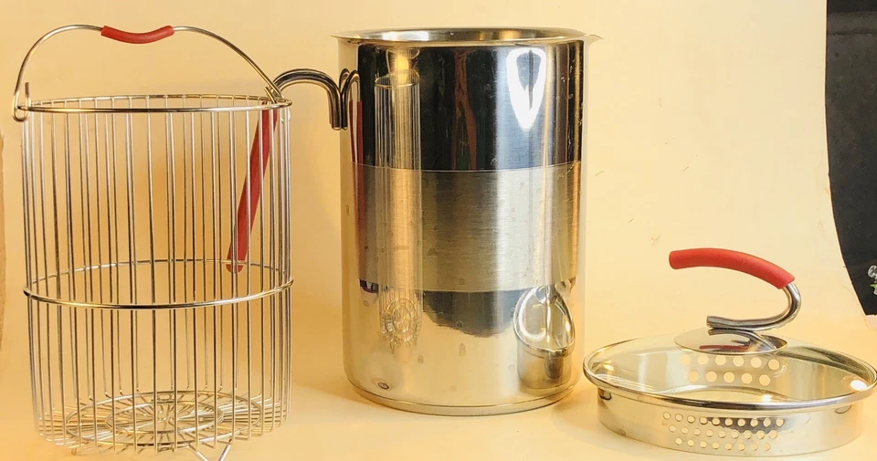 Vaporera de verduras para espárragos Kuhn Rikon Suiza 18/10 acero inoxidable 3 piezas Foto 4 de 4