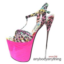 16 Colors Women's 19cm High Heels Stiletto Sandals Ankle Buckle Platform Pumps