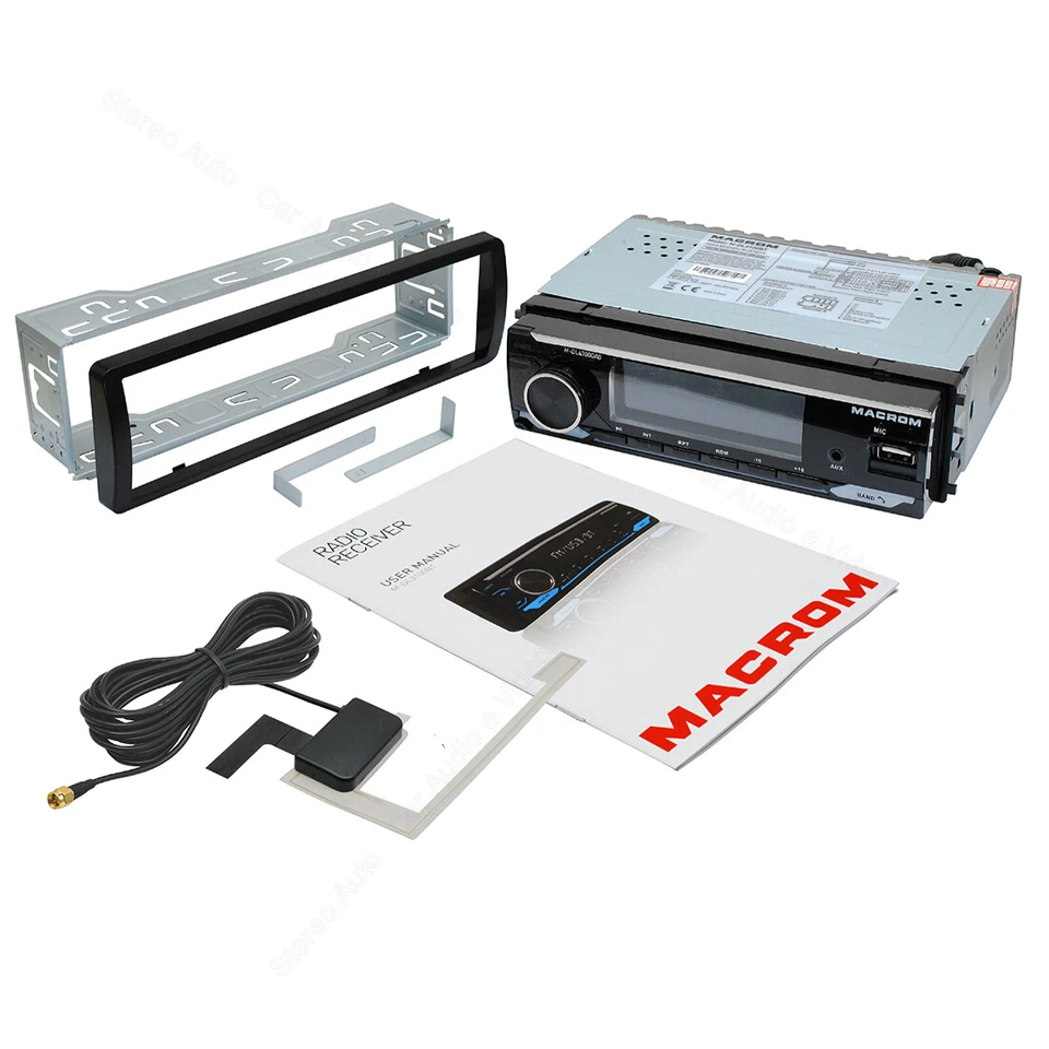 Autoradio 1din Stereo Auto Antenna DAB Bluetooth Porta USB Lettore SD Uscite RCA - Immagine 2 di 4