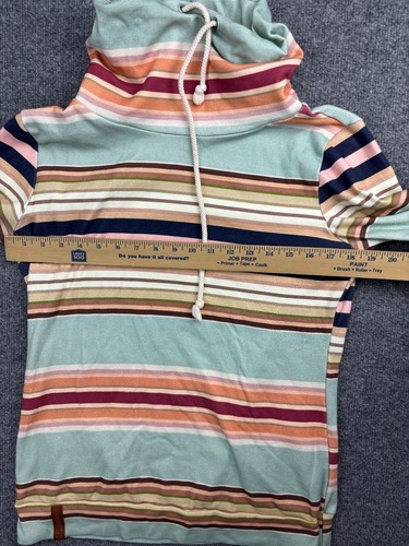 Ampersand Ave Mesmerized Cowl Neck Sweater Women's L Colorful Striped Pullover - Picture 4 of 7