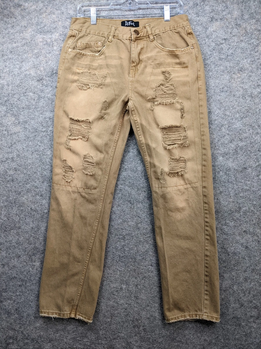 Beige distressed store jeans