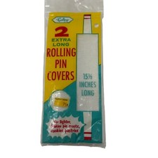 Foley 2 Extra Long Rolling Pin Covers 15.5" For Pie Crusts Pastries Vintage Seal