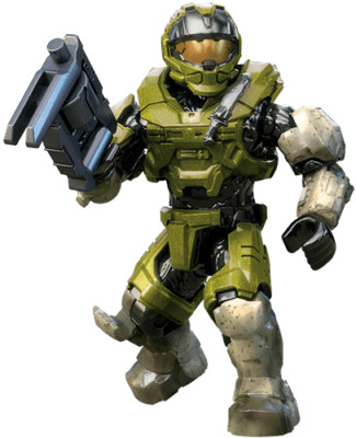 HALO MEGA CONSTRUX METALLIC GREEN SPARTAN CQC MINI FIGURE  INFINITE SERIES 2