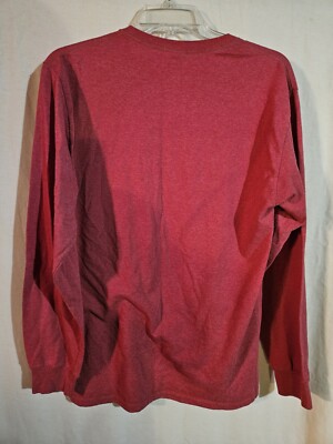 Vintage Jerzees Rooster Graphic Print Long Sleeve T-Shirt In Red