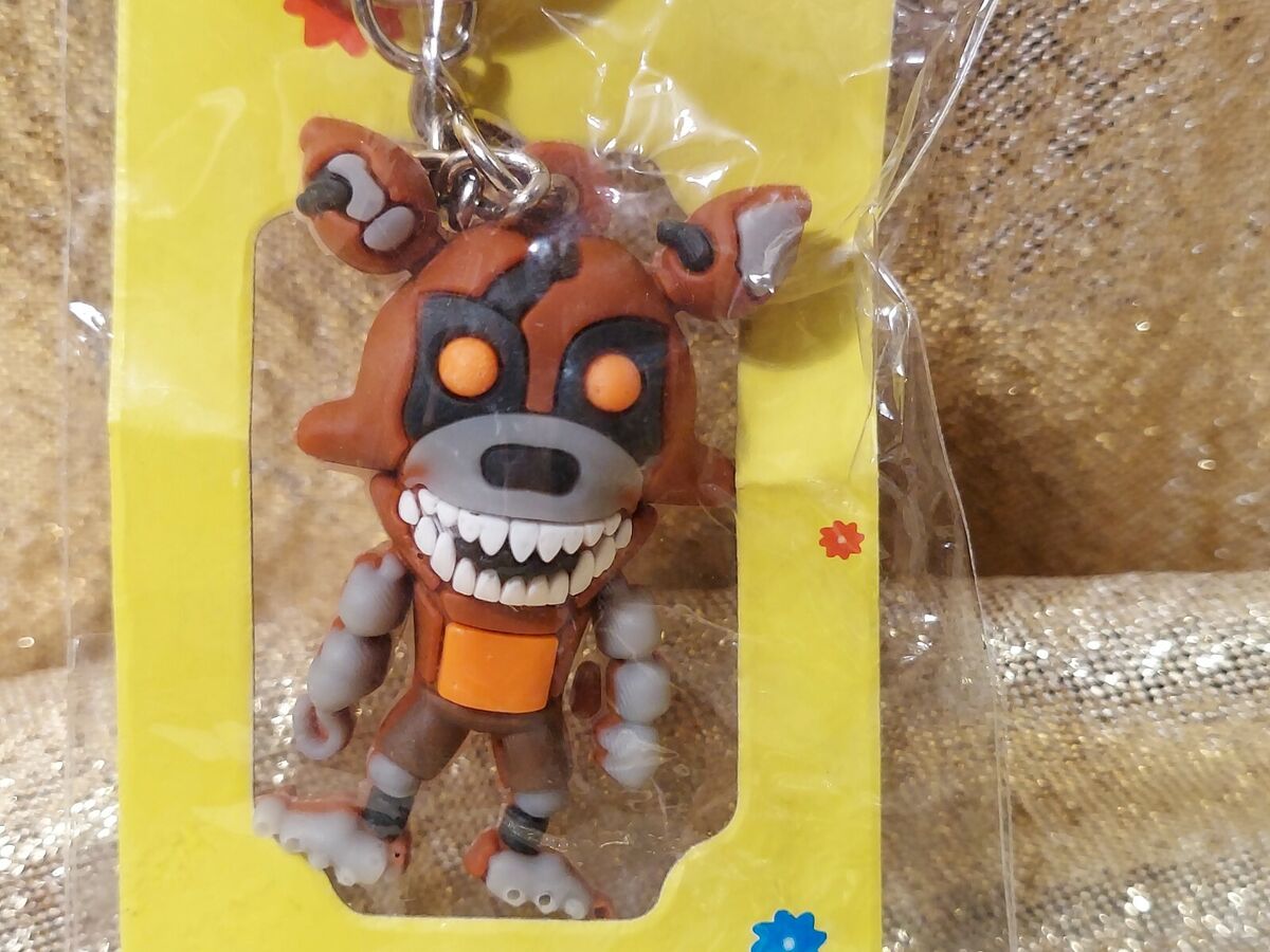 Five Nights At Freddys FNAF Keychain Figure 1.5 Withered Foxy Red Brown  Fox