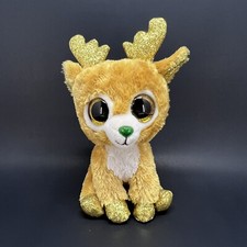 Ty Beanie Boos GLITZY the Christmas Reindeer (6 Inch) Tan Glitter Antlers & Eyes