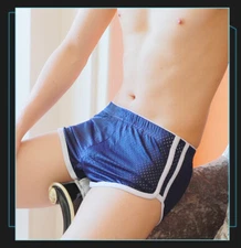 Zonbailon Men's Underwear Breathable Mesh Soft Ice Silk Comfort Boxer Home Pants