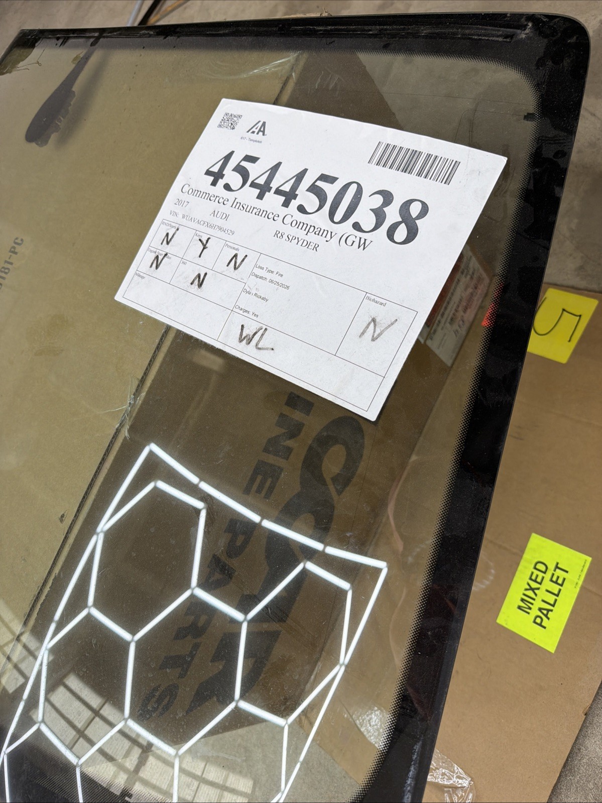 Audi R8 2017-2023 Front Door glass