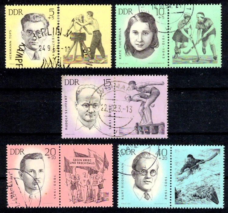 DDR 983-987 Zf , gestempelt / o / Sport , KZ Opfer im 2.Weltkrieg /g2 - Bild 1 von 1