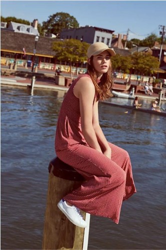 Anthropologie Maeve Farida Overall mit Stehkragen Gr. 10 rot ärmellos neu mit Etikett $ 178 - Bild 4 von 8