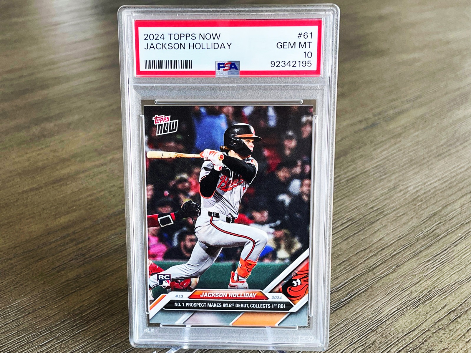 2024 Topps Now JACKSON HOLLIDAY RC MLB Debut 1st RBI 🔥 ROOKIE PSA 10 GEM MINT!