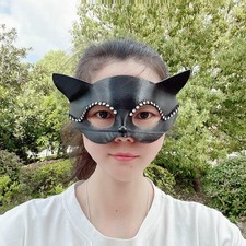 Women Black Cat Mask Masquerade Mask