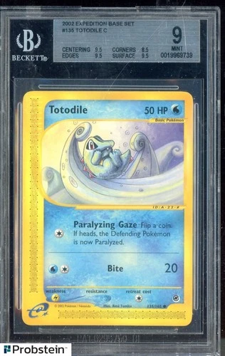 2002 Pokemon-e TCG Expedition Base Set #135 Totodile C BGS 9 MINT