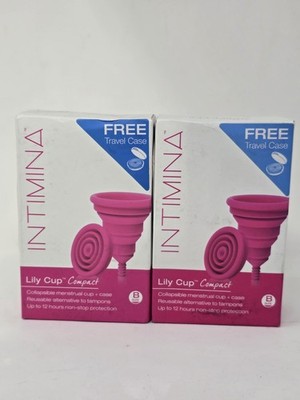 INTIMINA 12 Hr Lily Cup Compact Collapsible Menstrual Cup Reusable B size NEW