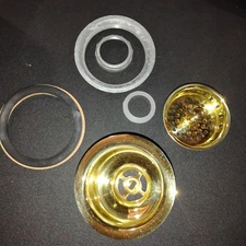 Vtg Dearborn Brass Kitchen Sink Drain Assembly & Basket Strainer, All Brass-NOS