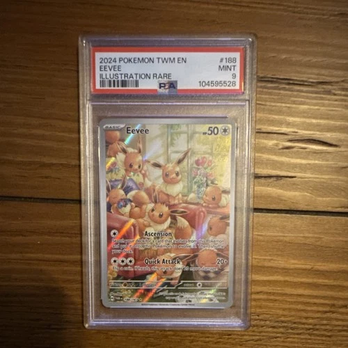 Pokémon Eevee 188/167 Twilight Masquerade Illustration Rare Holo PSA 9 2024