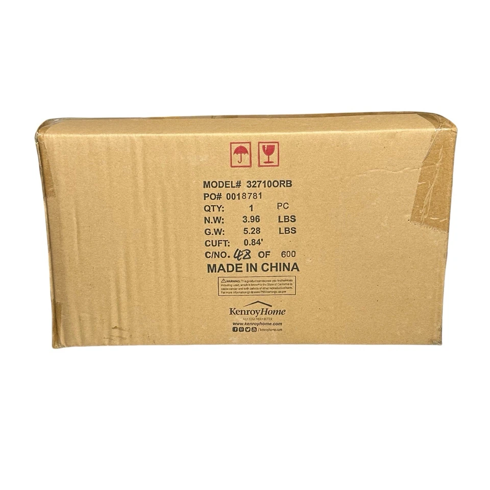 Lámpara de mesa Kenroy Home Arbor acabado bronce frotado con aceite ámbar tulipán vidrio 16" nueva en caja Foto 4 de 4