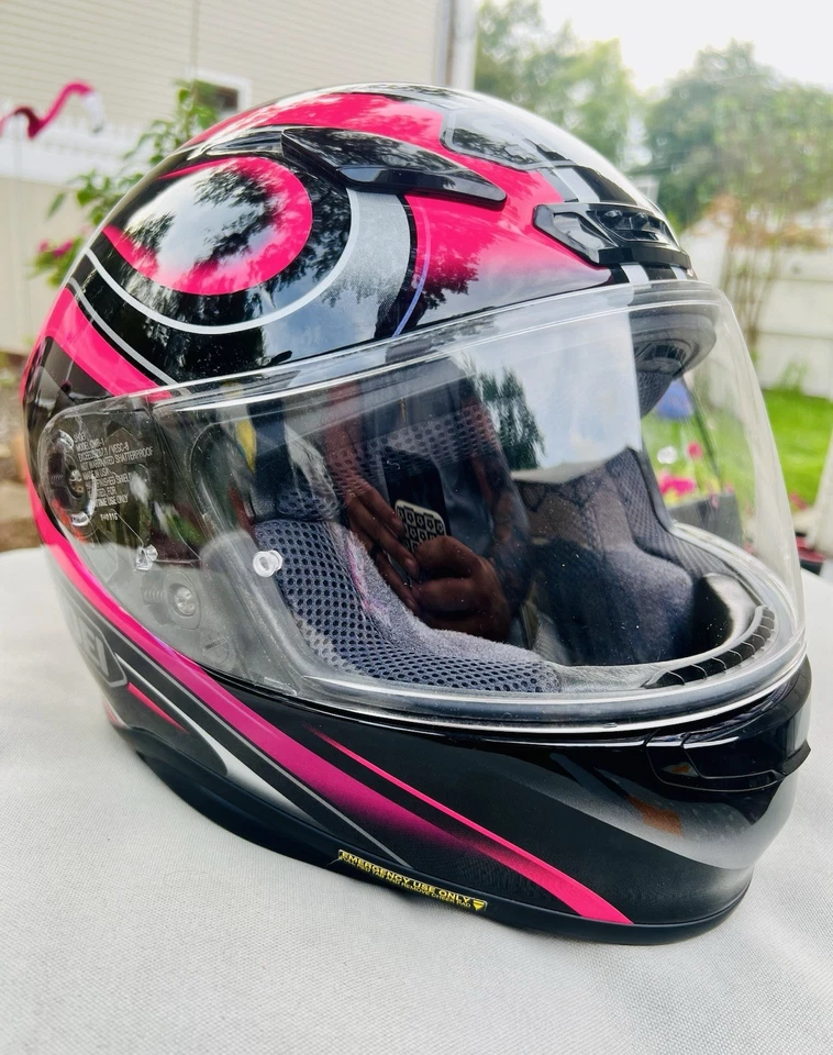 Shoei RF-1200 Intense Full Face Helmet Black/Pink/Clear Visor/Size Medium - Image 4 of 4