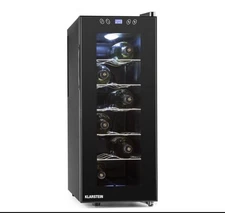 Klarstein Reserva 12-Bottle Wine Cooler Champagne Chiller Air Tight Seal LED NEW