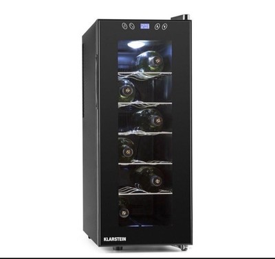 Klarstein Reserva 12-Bottle Wine Cooler Champagne Chiller Air Tight Seal LED NEW
